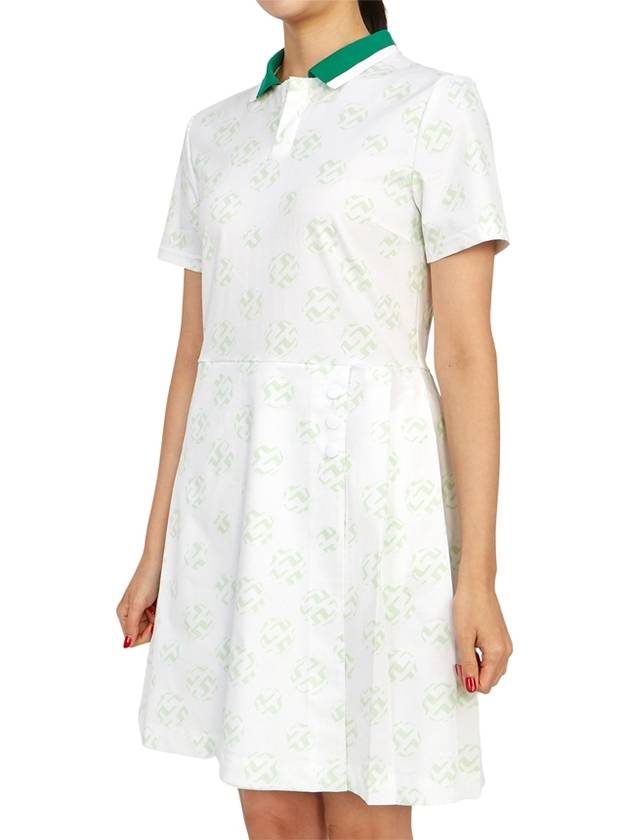 Women's Katherine Mini Dress White Green - J.LINDEBERG - BALAAN 3