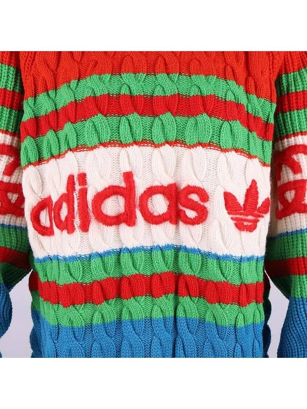 x Adidas logo striped knit sweater 717722 XKCQ3 4775 - GUCCI - BALAAN 5