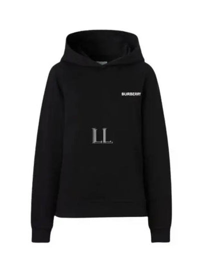 Horseferry Logo Print Cotton Hoodie Black - BURBERRY - BALAAN 2