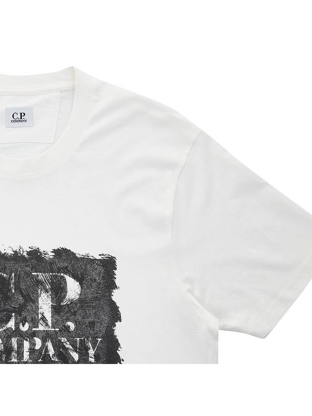 Logo Label Graphic Short Sleeve T-Shirt White - CP COMPANY - BALAAN 5