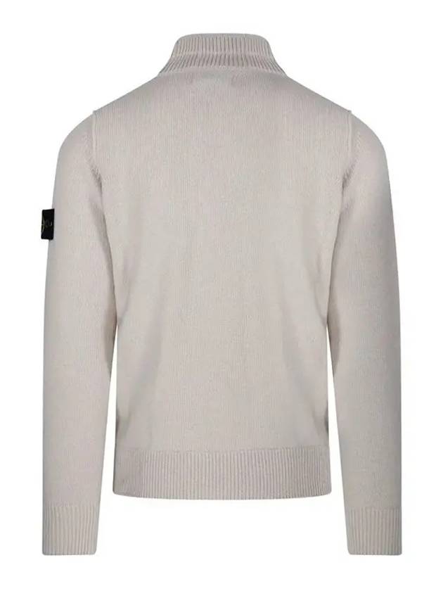 Wappen Patch Half Button Lambswool Knit Top Plaster - STONE ISLAND - BALAAN 3