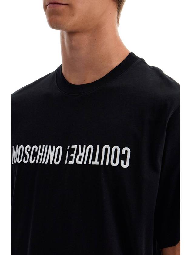 Logo print short sleeve t shirt black - MOSCHINO - BALAAN 5