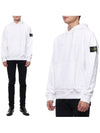 Wappen Patch Cotton Fleece Hoodie White - STONE ISLAND - BALAAN 2