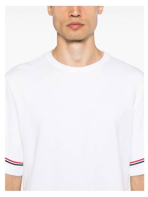 Cotton Rugby Short Sleeve T-Shirt White - THOM BROWNE - BALAAN 5