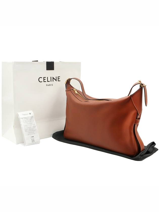 Tan Supple Calfskin Romi Large Hobo Shoulder Bag - CELINE - BALAAN 2