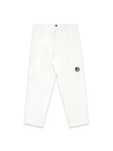 C P COMPANY CP Stretch Satin Loose Cargo Pants Gauze White - CP COMPANY - BALAAN 1