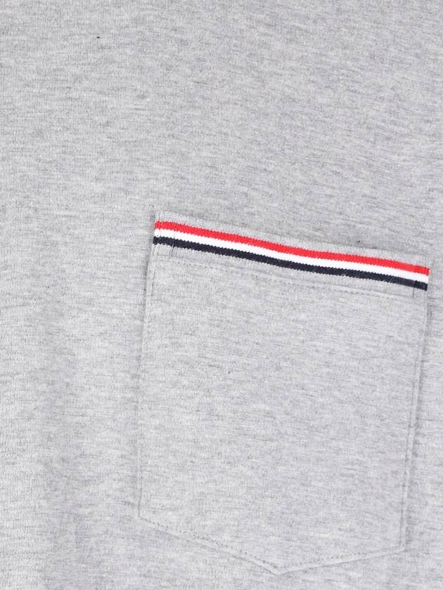 Cotton Oversized Pocket Short Sleeve T-Shirt Light Grey - THOM BROWNE - BALAAN 5