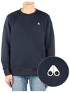 Men's Greyfield Crew Neck Cotton Sweatshirt Navy - MOOSE KNUCKLES - BALAAN 2