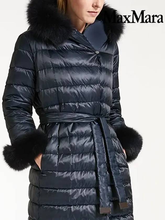 Novef Fox Fur Full Set Reversible Padding Midnight Blue 94960426 002 - MAX MARA - BALAAN 10