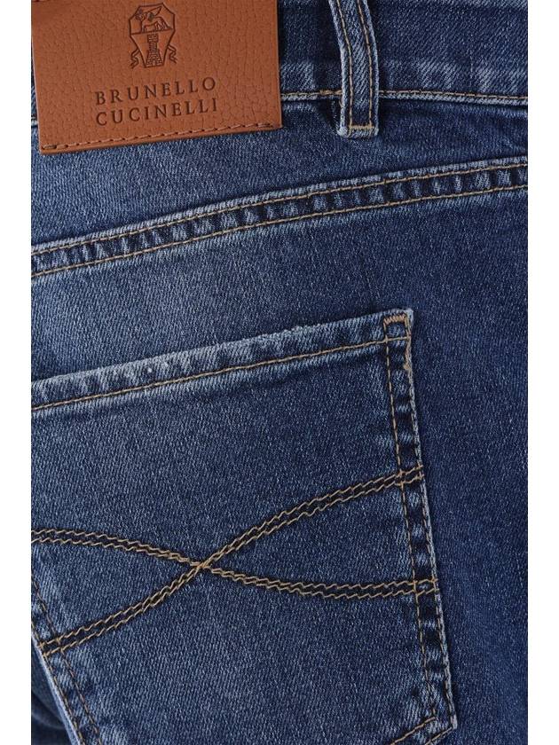 Men's 5 Pocket Slim Fit Jeans Blue - BRUNELLO CUCINELLI - BALAAN 4