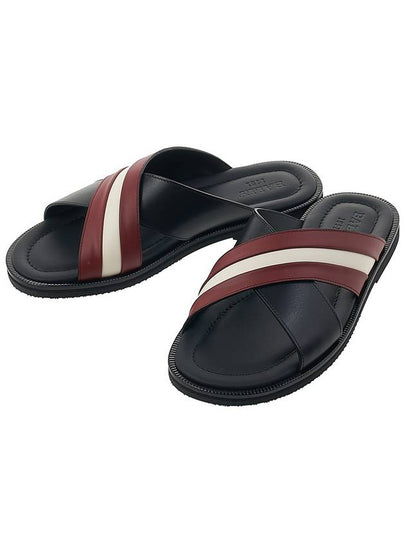 Jaabir Striped Slippers 602667 24044 F008 Black - BALLY - BALAAN 2