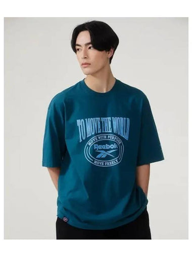 Varsity Logo T Shirt Dark Green - REEBOK - BALAAN 1