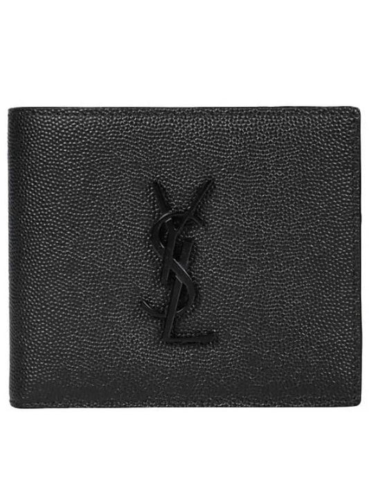 Cassandre  Leather Half Wallet Black - SAINT LAURENT - BALAAN 2