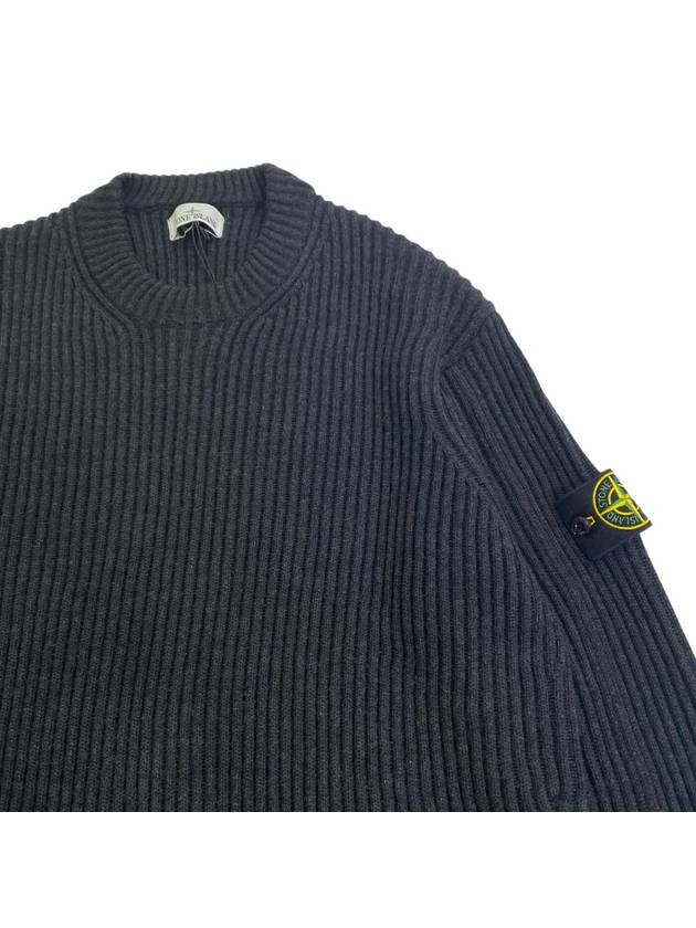 Full Rib Wool Knit Top Dark Grey - STONE ISLAND - BALAAN 3