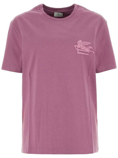 Pegasus Logo Cotton Short Sleeve T-Shirt Pink - ETRO - BALAAN 1