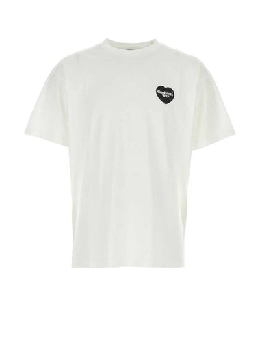 Heart Logo Short Sleeve T-Shirt White - CARHARTT WIP - BALAAN 1