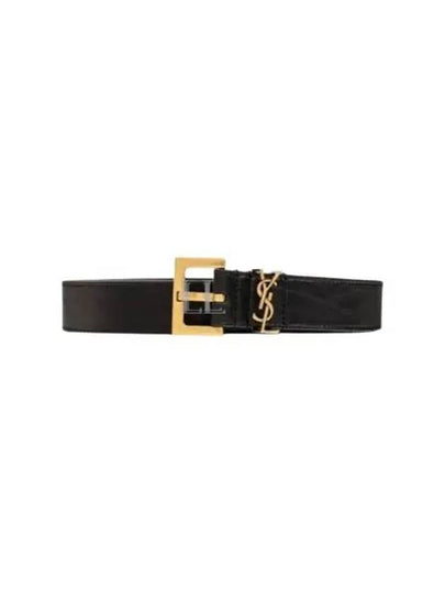 Cassandre Leather Belt Black - SAINT LAURENT - BALAAN 2