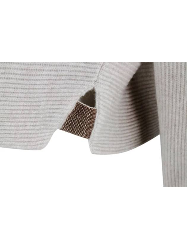 Cashmere blend neck polar knit oatmeal color Brunello Cucinelli M16134503 - BRUNELLO CUCINELLI - BALAAN 3