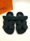 Chypre Wool Sandals Vert Anglais - HERMES - BALAAN 3