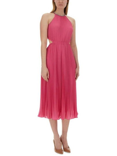 Michael Kors Pleated Georgette Dress With Cut-Out Details - MICHAEL KORS - BALAAN 2