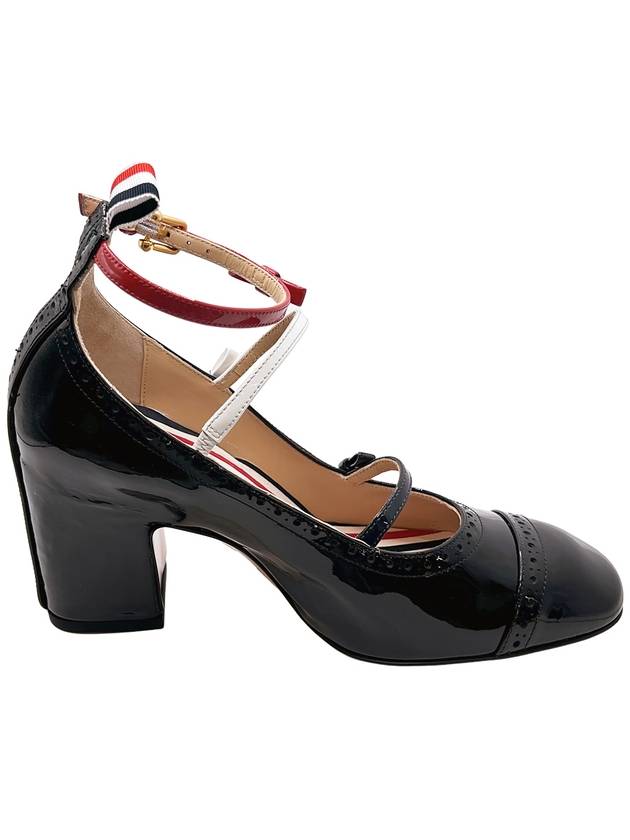 Soft Patent Bow Strap Court Pumps Black - THOM BROWNE - BALAAN 3