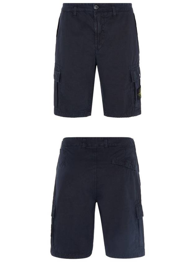 Men's Wappen Patch Pocket Bermuda Cargo Shorts Navy - STONE ISLAND - BALAAN 5