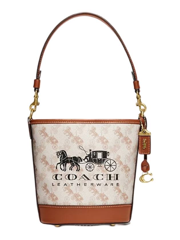 Dakota Horse Carriage Print 16 Bucket Bag Beige Brown - COACH - BALAAN 1