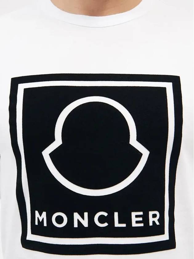 Square Anagram Flock Logo Cotton Long Sleeve T Shirt White 8D00002 8390T 001 - MONCLER - BALAAN 2