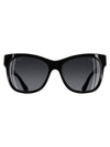 Eyewear Square Polarized Gradient Lens Sunglasses Black Grey - CHANEL - BALAAN 1