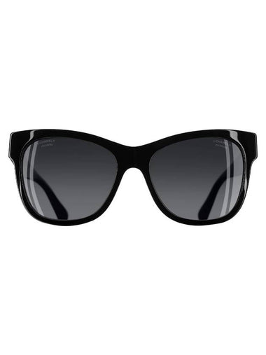 Eyewear Square Polarized Gradient Lens Sunglasses Black Grey - CHANEL - BALAAN 1