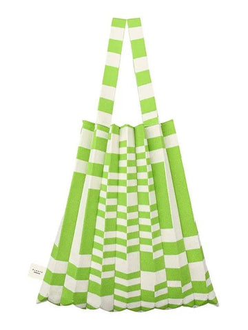 tote bag grid green - PLEATSMAMA - BALAAN 1