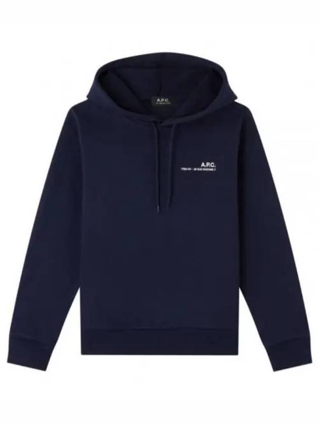 Women's Item Logo Print Hooded Top Navy - A.P.C. - BALAAN.