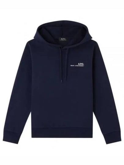 Women's Item Logo Print Hoodie Navy - A.P.C. - BALAAN 2