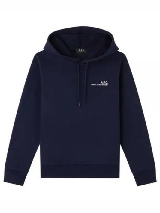 Women's Item Logo Print Hooded Top Navy - A.P.C. - BALAAN.