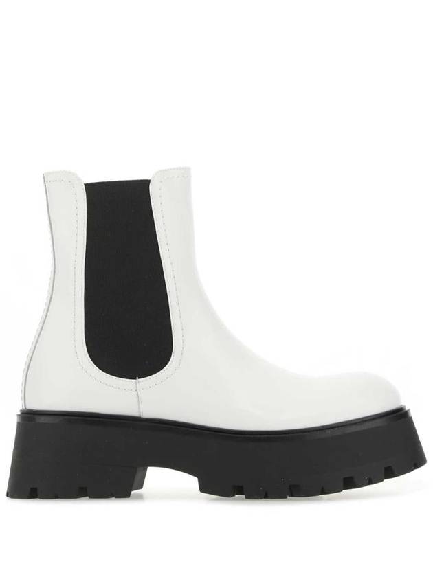 Women's Platform Leather Chelsea Boots White - ALEXANDER MCQUEEN - BALAAN 2