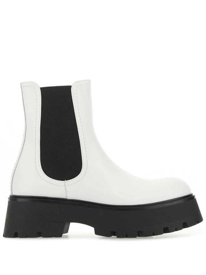 Women's Platform Leather Chelsea Boots White - ALEXANDER MCQUEEN - BALAAN 2