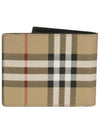 Check Slim Bifold Leather Half Wallet Beige - BURBERRY - BALAAN 4