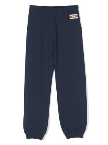 Kids Logo Patch Training Pants Blue - GUCCI - BALAAN 1