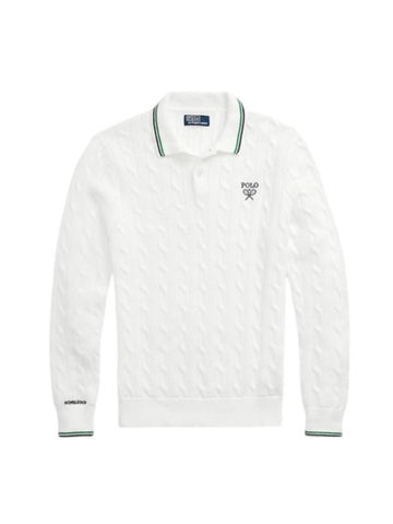 Wimbledon Cotton Polo Knit Top White - POLO RALPH LAUREN - BALAAN 1