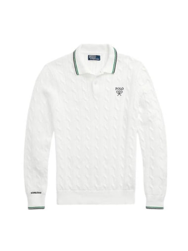 Wimbledon Cotton Polo Knit Top White - POLO RALPH LAUREN - BALAAN 1