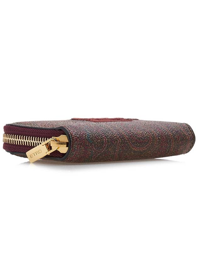 Paisley Print Embroidered Logo Zip Around Wallet Brown - ETRO - BALAAN 6