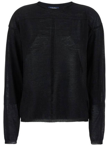 Black Crewneck Pullover In Semi Sheer Fabric Woman - RICK OWENS - BALAAN 1