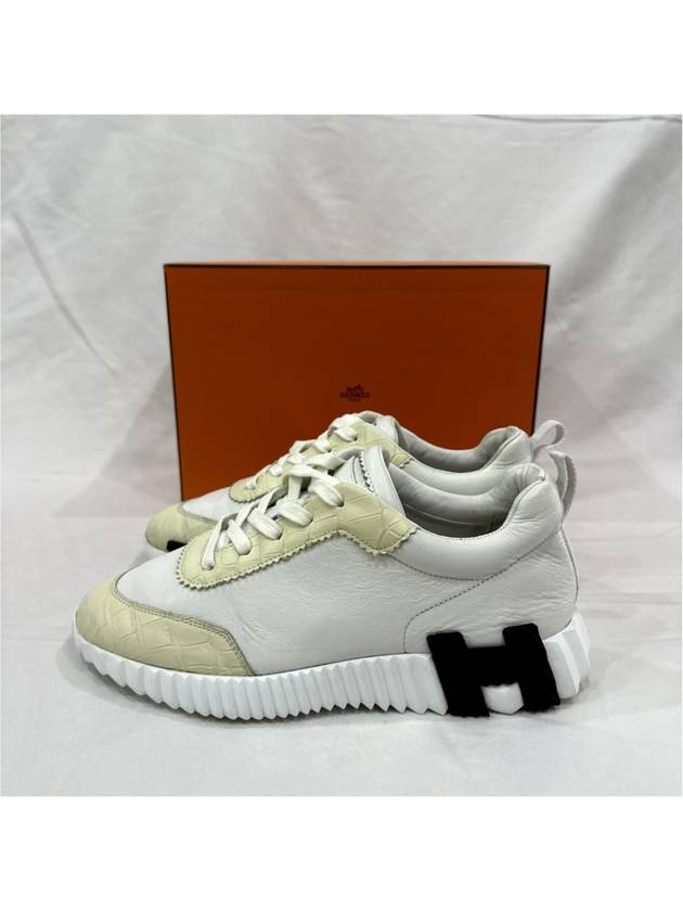 40 5 Hermes alligator crocodile leather bouncing sneakers - HERMES - BALAAN 4