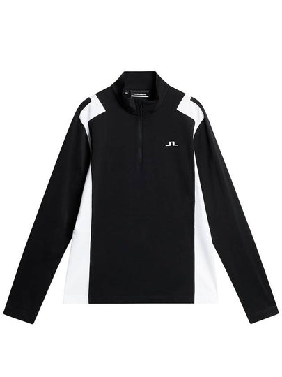 Lucas Quarter Zipper Long Sleeve T-Shirt Black White - J.LINDEBERG - BALAAN 2