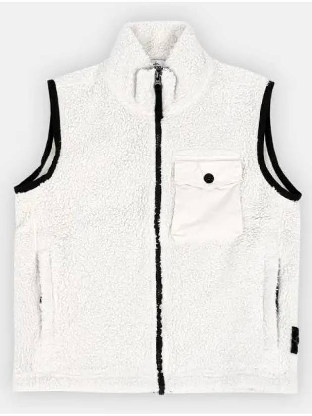 Stone Kids Waffen Patch Fleece Vest Ivory 771662043 V0097 271830 1064688 - STONE ISLAND - BALAAN 1