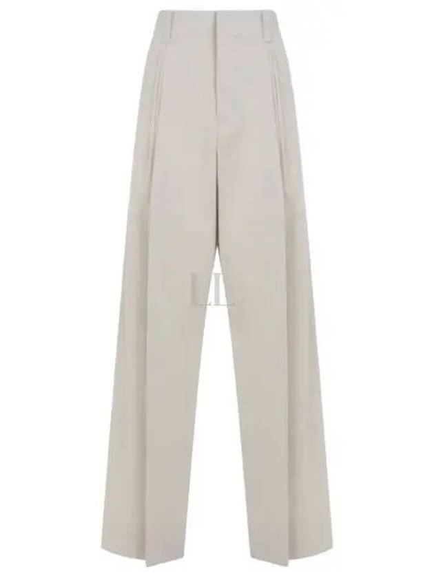 Cotton Silk Wide Leg Slacks Beige - BOTTEGA VENETA - BALAAN 2