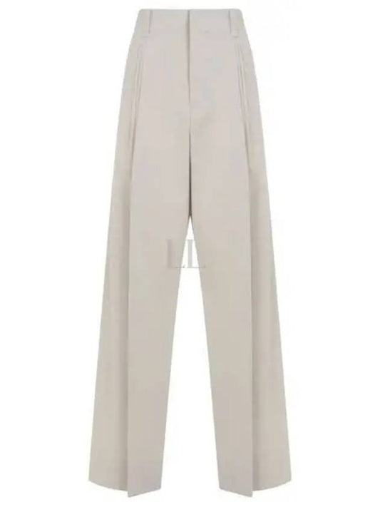 Cotton Silk Wide Leg Slacks Beige - BOTTEGA VENETA - BALAAN 2