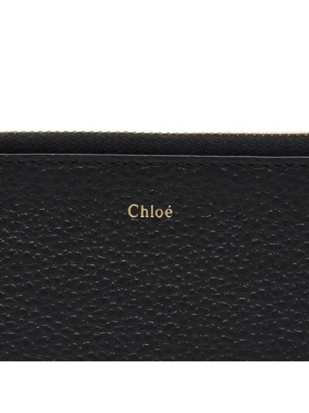 Alphabet Half Zipper Leather Card Wallet  Black - CHLOE - BALAAN 6