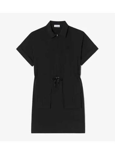 Women s Woven Collar Dress Black - LACOSTE - BALAAN 1