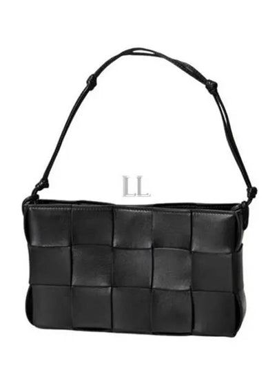 Intrecciato Cassette Leather Pouch Shoulder Bag Black - BOTTEGA VENETA - BALAAN 2